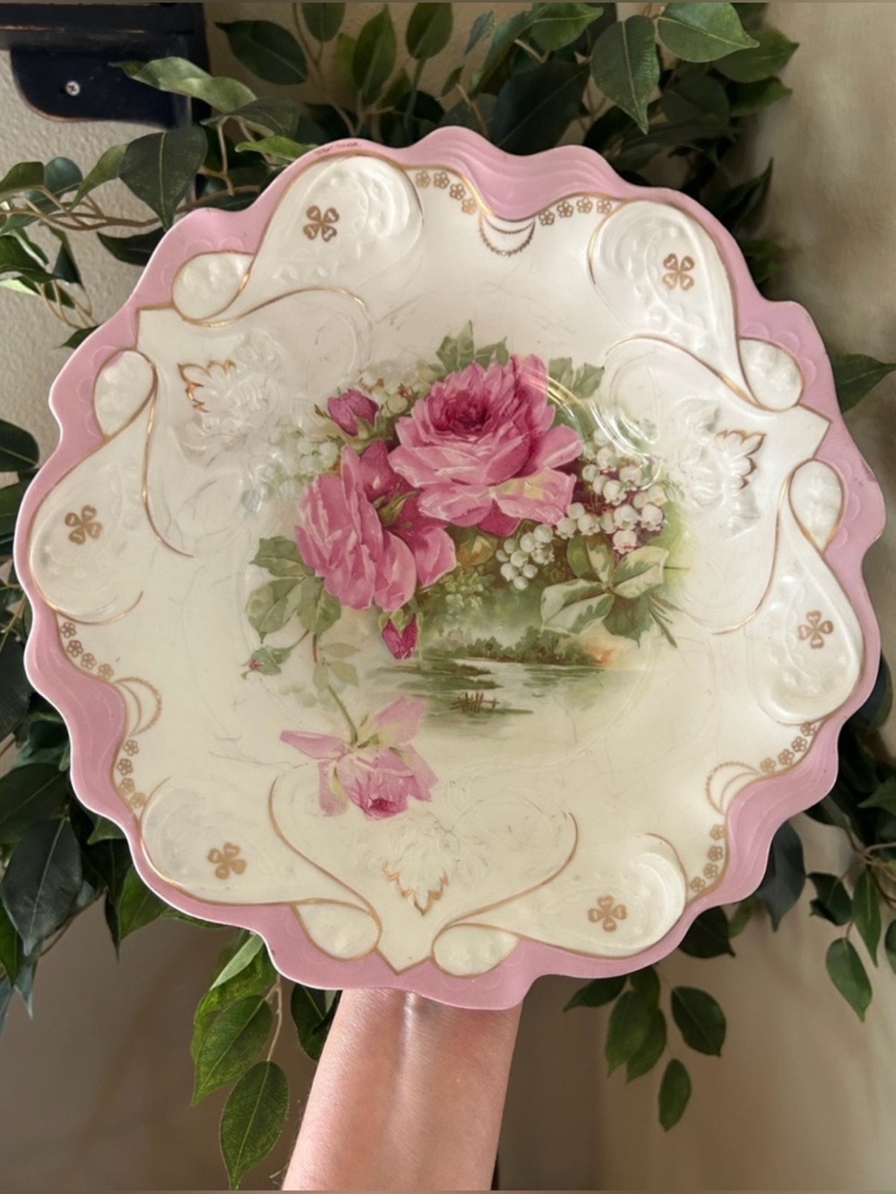 Antique PT Tirschenreuth Bavaria Germany Porcelain Master Berry Bowl HandPainted